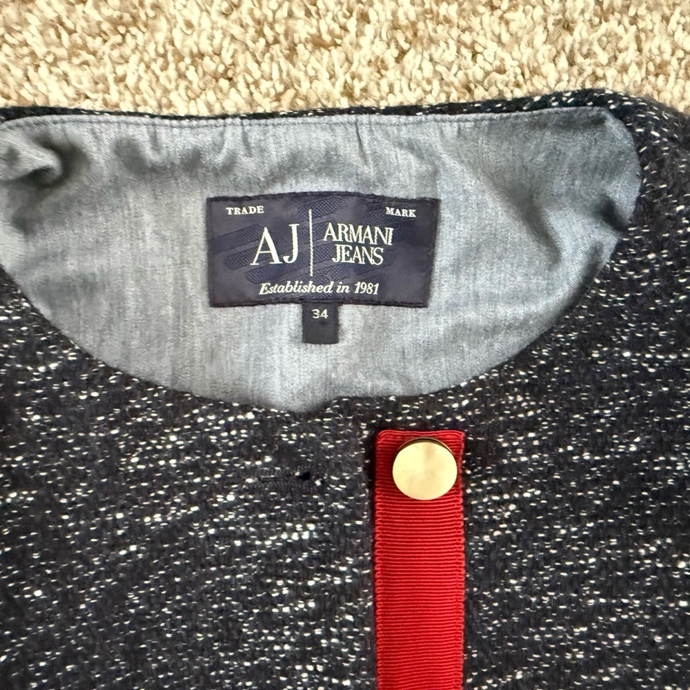 90s Vintage Y2K Armani Jeans Giorgio Wool Blend Blazer Size 34